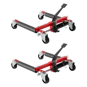GAOMON Hydraulic Car Wheel Dolly Set of 2, Heavy Duty 3,000 LBS Capacity Vehicle Dollies with Foot Pedal for Tire Auto Repair Moving, Red