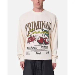 MNML Criminal Long Sleeve Thermal Shirt White