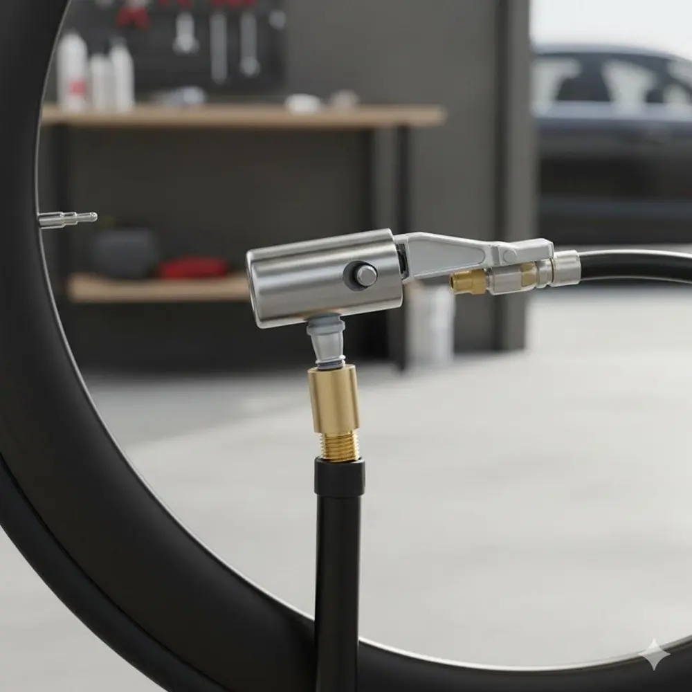 Universal Tire Inflator Adapter | Car Air Chuck Nozzle & Compressor Hose Fittings for Vehicle Tire Repair | Quick Connect Pump Attachments Automotive Tire Inflator