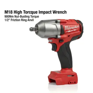 MILWAUKEE M18 FMTIWF12 18V 1/2 In Cordless Impact Wrench For Industrial Maintenance Machinery Repair And Structural Fastening Applications Power Tool With 900Nm Breakaway Torque Multi Mode Speed Settings And High Impact Output
