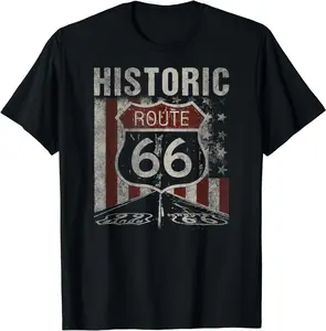 Historic U.S.A. Route 66 Highway Vintage America Road Sign T-Shirt