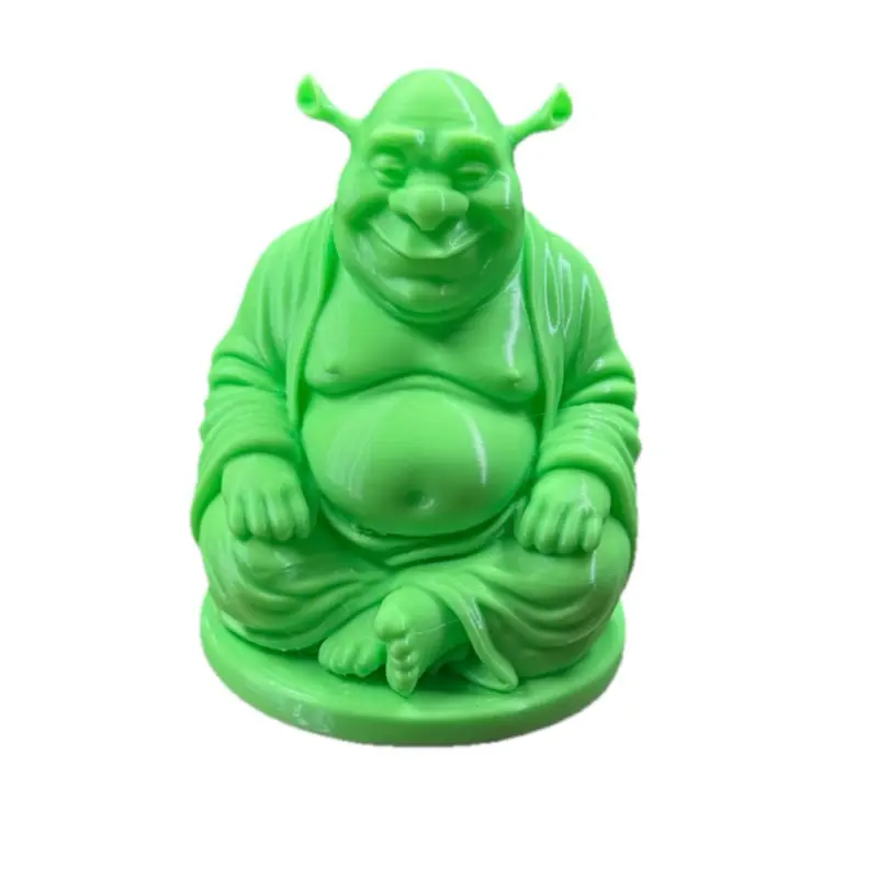 Shrek Buddha 3D Printed Desk Figure - Funny Gag Display, Religious Decor Home Supplies Green Gift