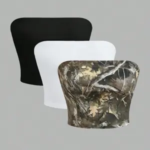 PETITE 3pcs Women's Cropped Tube Top, Multi-Color