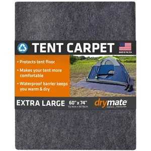 Drymate Tent Carpet Footprint Mat, Protective Waterproof Liner Keeps You Warm & Dry, Camping Floor Rug Accessory, Durable, Lightweight, Soft & Comfortable, Trimmable (USA Made)