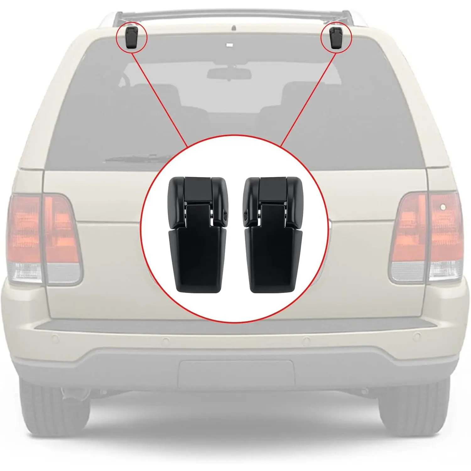 3C5Z78420A68AA Rear Liftgate Glass Hinge Replacement Set, Compatible with Lincoln Aviator Fits 2003-2005, Replaces 3C5Z78420A69AA, Free Delivery