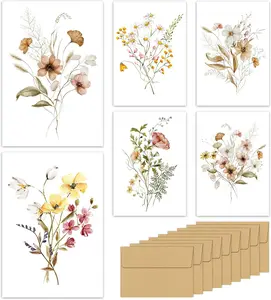 Hongyitime Blank Cards,Blank Greeting Cards 4X6,30 Pack 6 Assorted Floral Designs Blank Greet Cards with Envelopes,Note Cards with Envelopes,Blank Cards with Envelopes HongyiTime