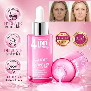 SADOER 4-in-1 Super Essence Lotion - Korean moisturizing cream facial essence for women hydrating toner with niacinamide, tranexamic acid, rose extract, and vitamin E gentle cica serum suitable for daily use skin repair and hydration moisturizer Zest Aura
