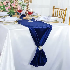 13"x108" Italian Velvet Table Runner - Navy Blue (1pc)