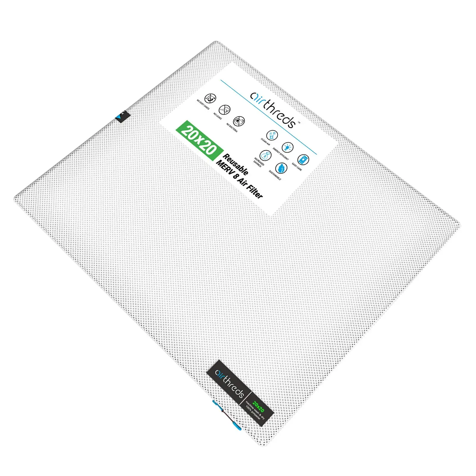 AirThreds Washable and Reusable Air Filter for AC HVAC Furnace, Machine Washable...