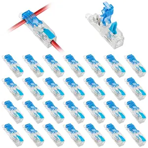 30PCS T Tap Lever Wire Connectors 20-14AWG, No Stripping Low Voltage Wire Connectors, 1 Pin 3 Way Quick Connect Solderless Wire Splice Connector Push-in 1 in 1 Out