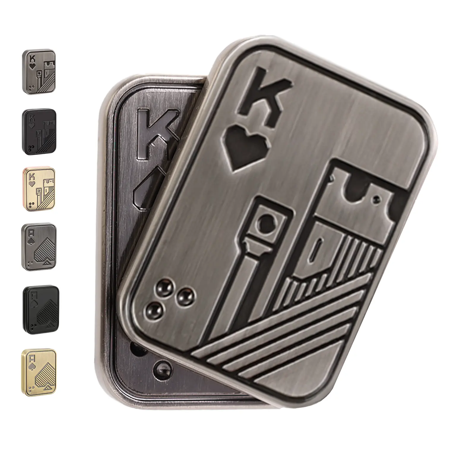 Metal Poker Fidget Slider,Fidget Toys Adults,Magnetic Poker Push Card Cool Office Gadgets Stress Relief EDC Toy Gift For Men Husband Father Boyfriend Birthday Present