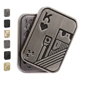 Metal Poker Fidget Slider,Fidget Toys Adults,Magnetic Poker Push Card Cool Office Gadgets Stress Relief EDC Toy Gift For Men Husband Father Boyfriend Birthday Present