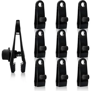 10pcs Heavy Duty Lock Grip Tarp Clips, Reusable Plastic Tarp Clamps, Tent Canvas Clips for Linoleum, Suitable for Outdoor Garden Farm