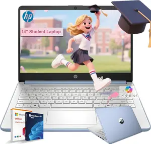 HP 14 Inch Student and Business Laptop, Intel N150(Beats N4120) with 32GB RAM+128GB UFS+256 GB MSD+32 GB Flash Drive, Ultra Thin and Light Laptop, Windows 11 Pro& Office Pro with Accessories Kit