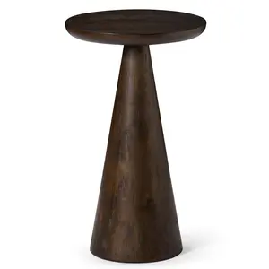OWEN RUSTIC WOODEN DRINK TABLE IN AGED BROWN