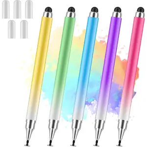 Stylus Pens for Touch Screens, Universal 2 in 1 Stylus Pen for iPad Compatible with , iPad, Android,  Tablets, Phones, Surface,[5 Pack]-Blue,Green,,Purple,Yellow