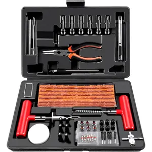 ORCISH 98PCS Tire Repair Kit, Professional Heavy Duty Tire Plug Kit, Tire Patch Kit for Fix a Flat, Tubeless Tire Puncture Change Tool Kit for Car, Motorcycle, Truck, ATV, Tractor, RV, SUV, Trailer