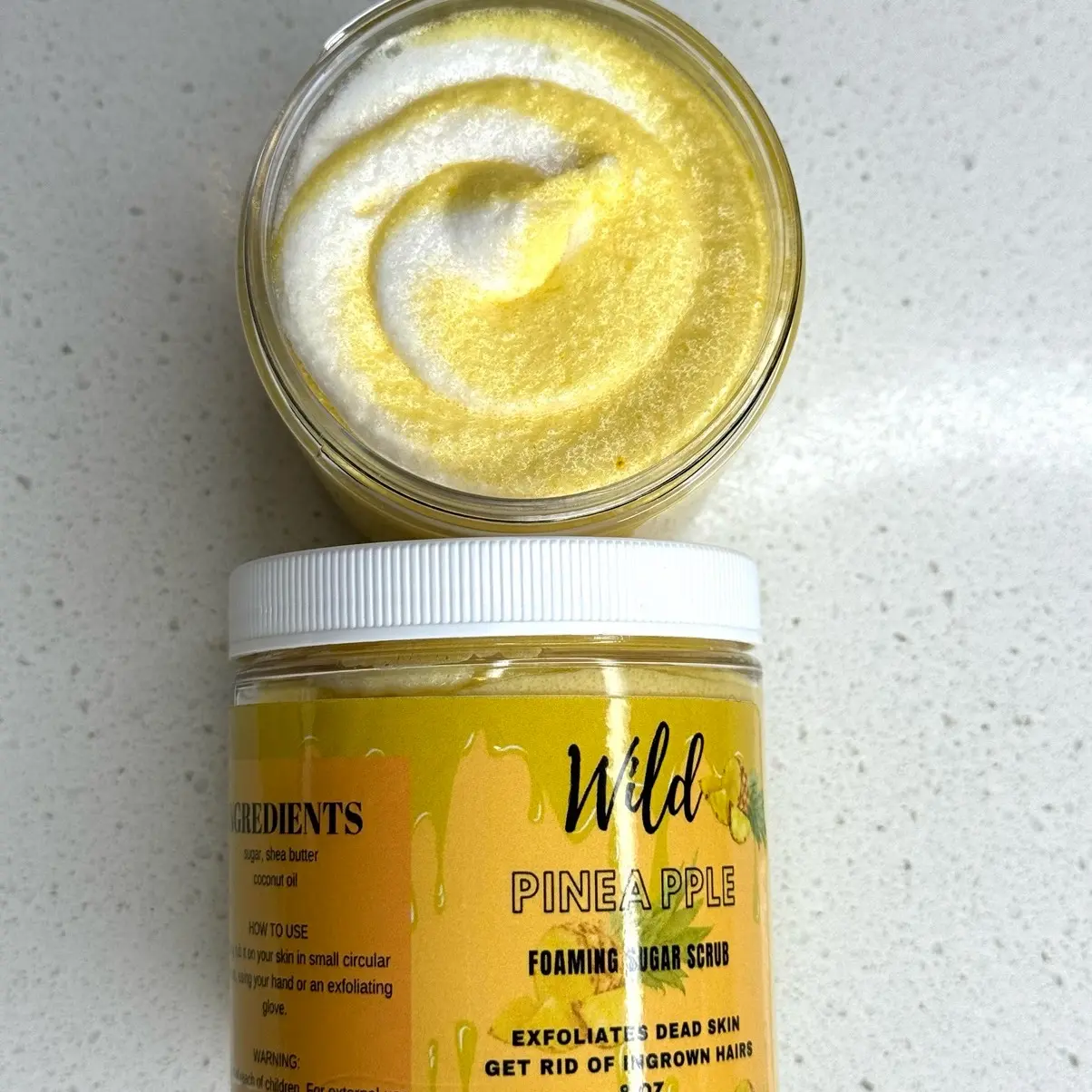 Foaming Body Scrub Body Care Sugar Exfoliate Cleansing Skincare Skin Repair Shea Cosmetic helps with hyperpigmentation