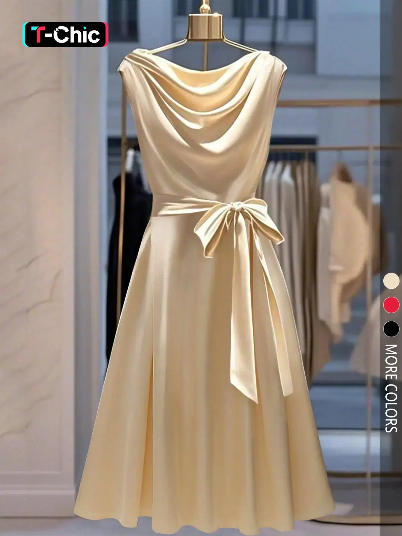 gold color casual dress Champagne Gown 'Made to Order' – Alglist main image 1