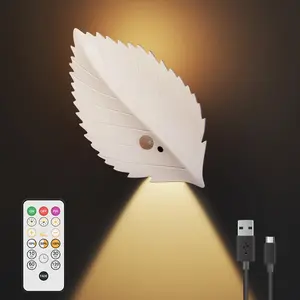 Magnetic Motion Sensor Wall Light, Wireless Wall Sconces, Magnetic Decorative Lamp, Light Decor, 2000mah Rechargeable Battery, Remote Control Wall Lamp, Adjustable Dimmable Night Lamp for Indoor Bedside Stairs Hallway Entrance
