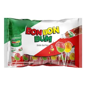 Colombina Bon Bon Bum Tropical Passion Fruit & Watermelon with Tajin Seasoning Chile Lime Dip, 20 Count (Pack of 1)
