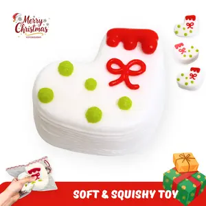 YOYOSQUISHY Christmas White Socks Taba Squishy Toy Soft Food-Grade Silicone, Hand-Painted, Adorable Gift Water Texture Fidget Relief