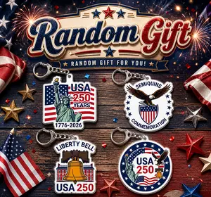 Random Keychain USA 250-Year Fashion Accessory for Daily Use