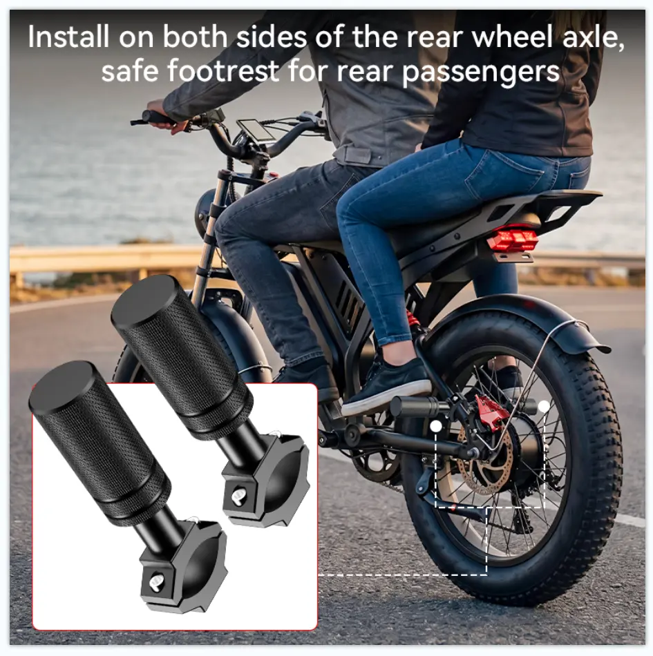 Rear Foot Pedal Support Rods, Only suitable for YOULON 1500W model electric bicycle. Thickened Aluminum, Anti-Rust & Durable Upgrade Parts summerwins