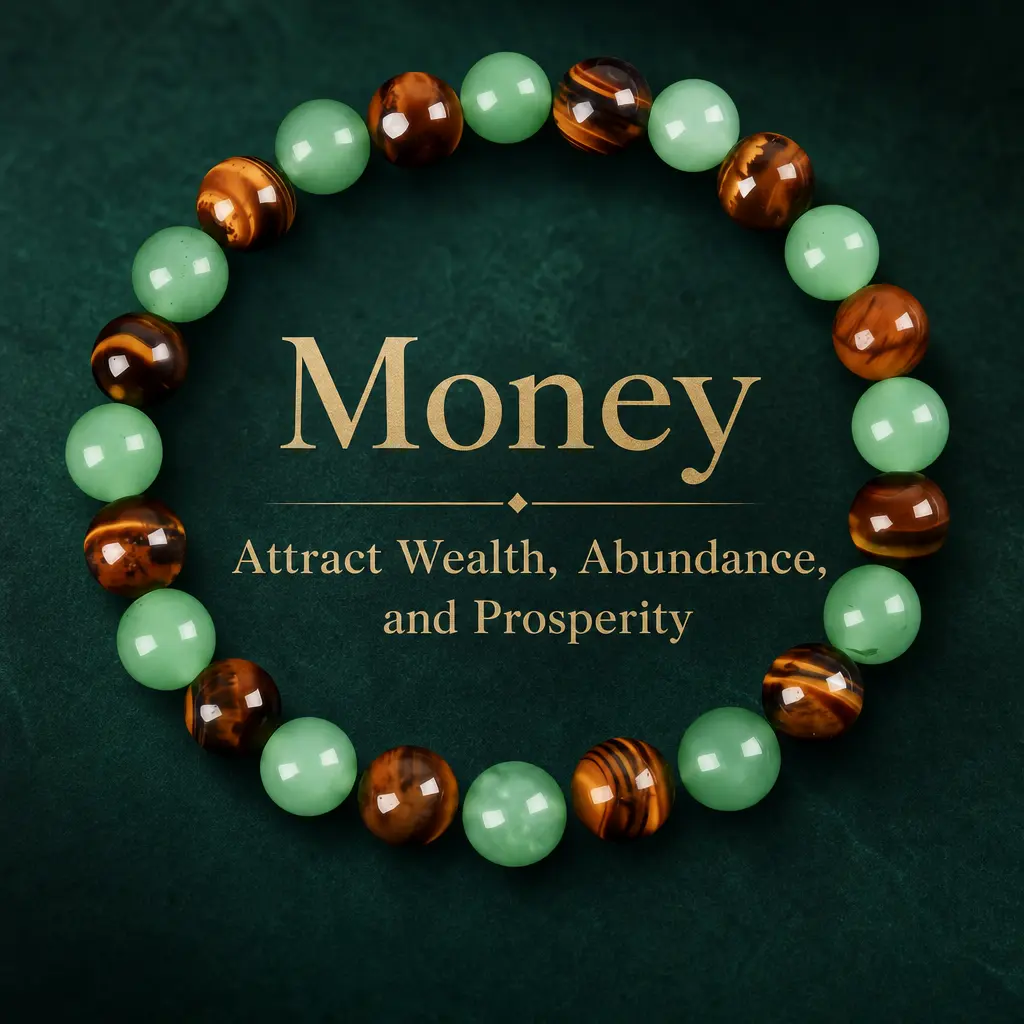 Arpuraina Wealth Attraction Birthstone Jade Bracelet - Green Dongling Jade, Tiger Eye Beads, Unisex Daily Wear Costume Jewelry, Stylish Protective Crystal for Manifestation, Good Luck with Tying Guide