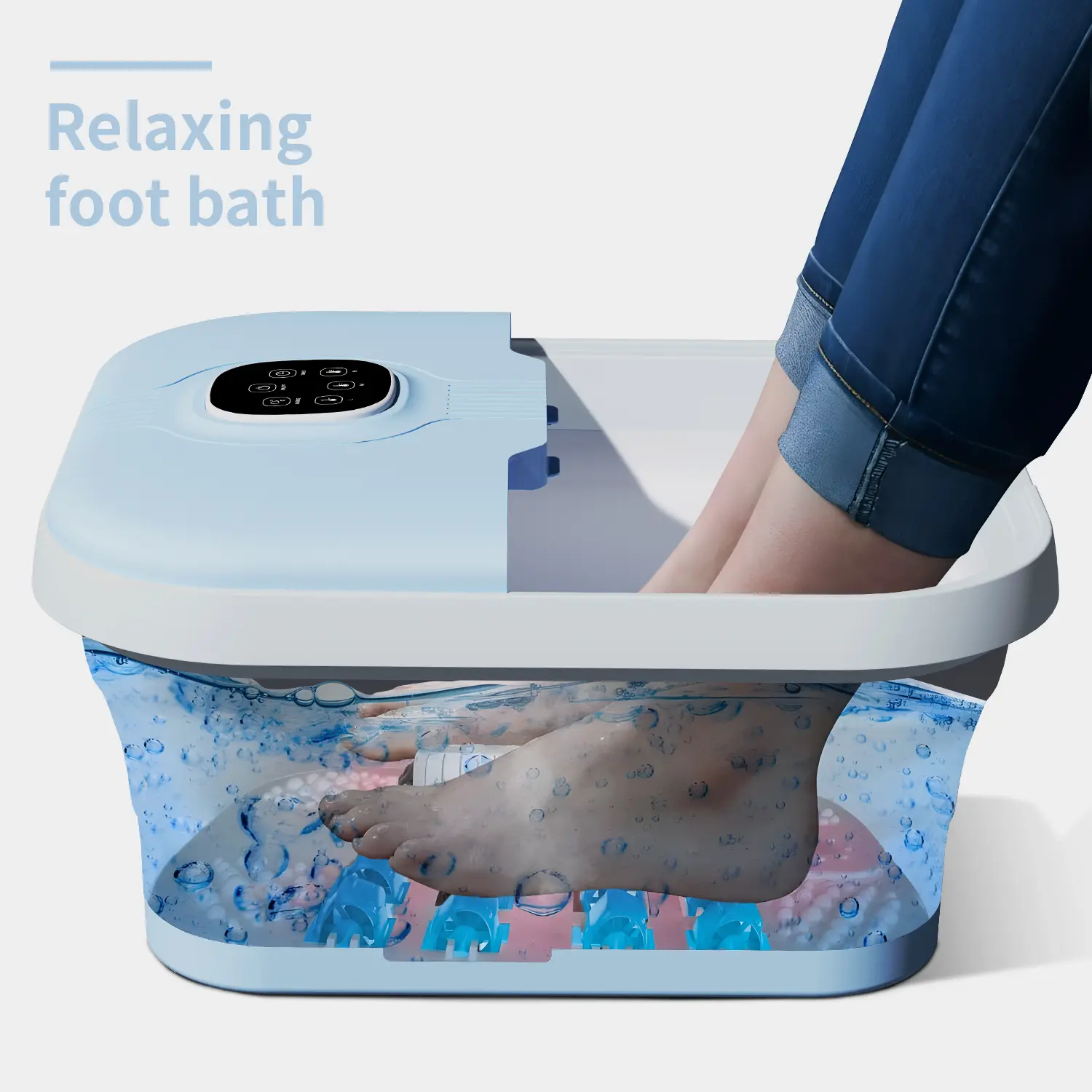 Bubble Mate Foot Spa 2000ml ABS Foot Bucket with Invigorating Bubbles & Splash Proof Design for Neuropathy Relief & Relaxation