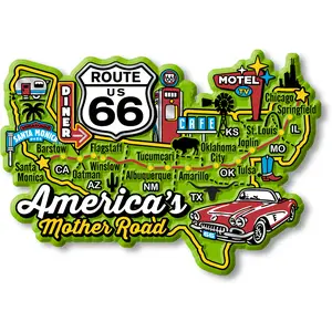 Route 66 America's Mother Road Map Magnet by Classic Magnets