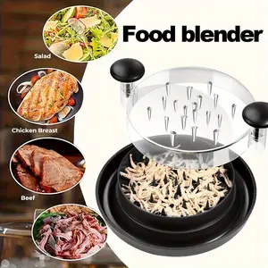Enhanced chicken shredder, improved meat shredder with a lid, featuring large non-slip rotating blades, ideal for shredding chicken, cabbage, beef and vegetables, easy to operate and clean