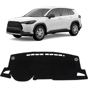 Black Dash Cover for Toyota Corolla Cross 2022 2023 2024 2025 2026 (NOT fit Toyota Corolla) Polyester Dashboard Cover Non-Slip Interior Accessories for Corolla Cross No Glare