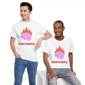 T-Shirt — 'neurospicy' Flaming Brain Graphic Tee