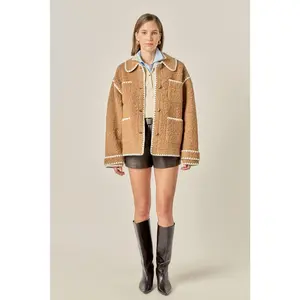 Embroidered Shearling Jacket