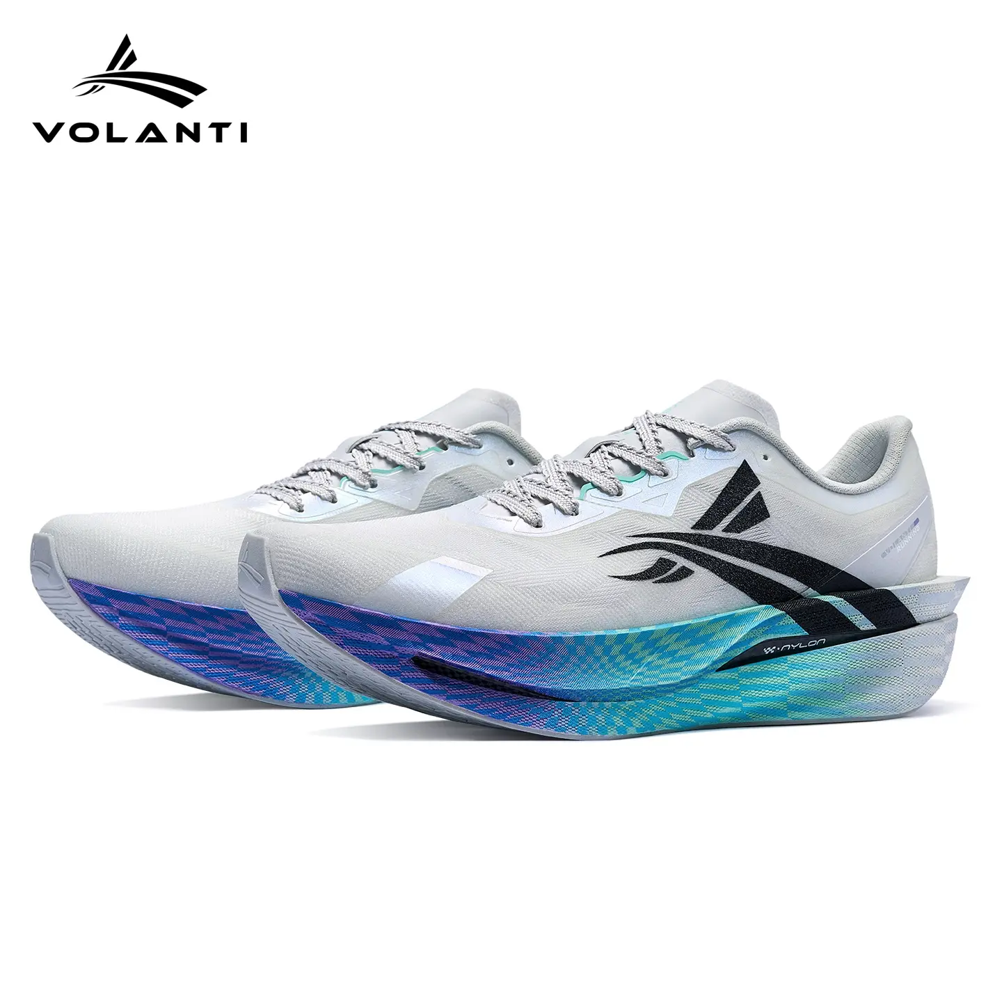 Volanti Chasing Moon Running Shoes | Marathon Sneakers Carbon Plate Supercritical Foam Shock Absorption Non Slip Lightweight Breathable Comfortable Durable Heel Protection Running Shoes for Physical Test Racing Middle Long Distance Shoes for Hyrox