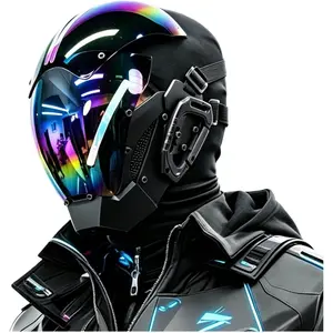 Punk Mask  for Men,Gothic Sci-fi Mask Cool Futuristic Techwear Mask Halloween  Mask Grunge Accessories