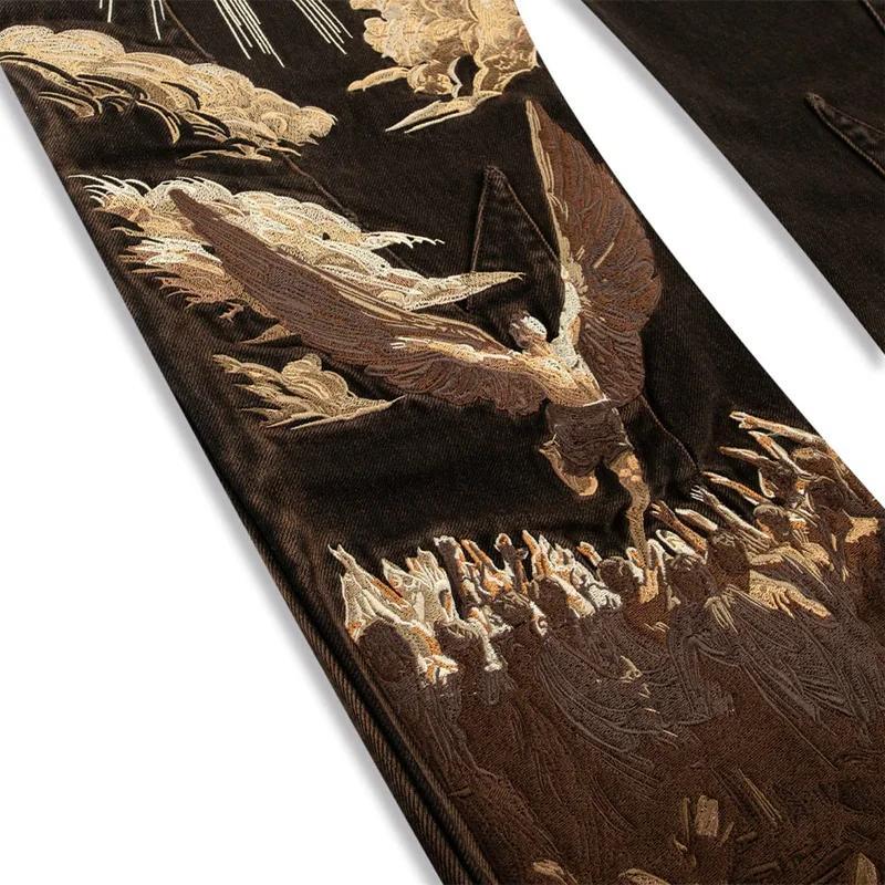 Casual jeans American Vintage Splicing Heavens Eclipse Pattern Seams Embroidery Jeans Y2K Gothic Men Women Hip Hop Fashion Street Style Jeans shop gym shorts Thermal Night Vision fashion clothes autumn casual wear summer beach Casual jeans American Vintage Splicing Heavens Eclipse Pattern Seams Embroidery Jeans Y2K Gothic Men Women Hip Hop Fashion Street Style Jeans shop gym shorts Thermal Night Vision fashion clothes autumn casual wear summer beach