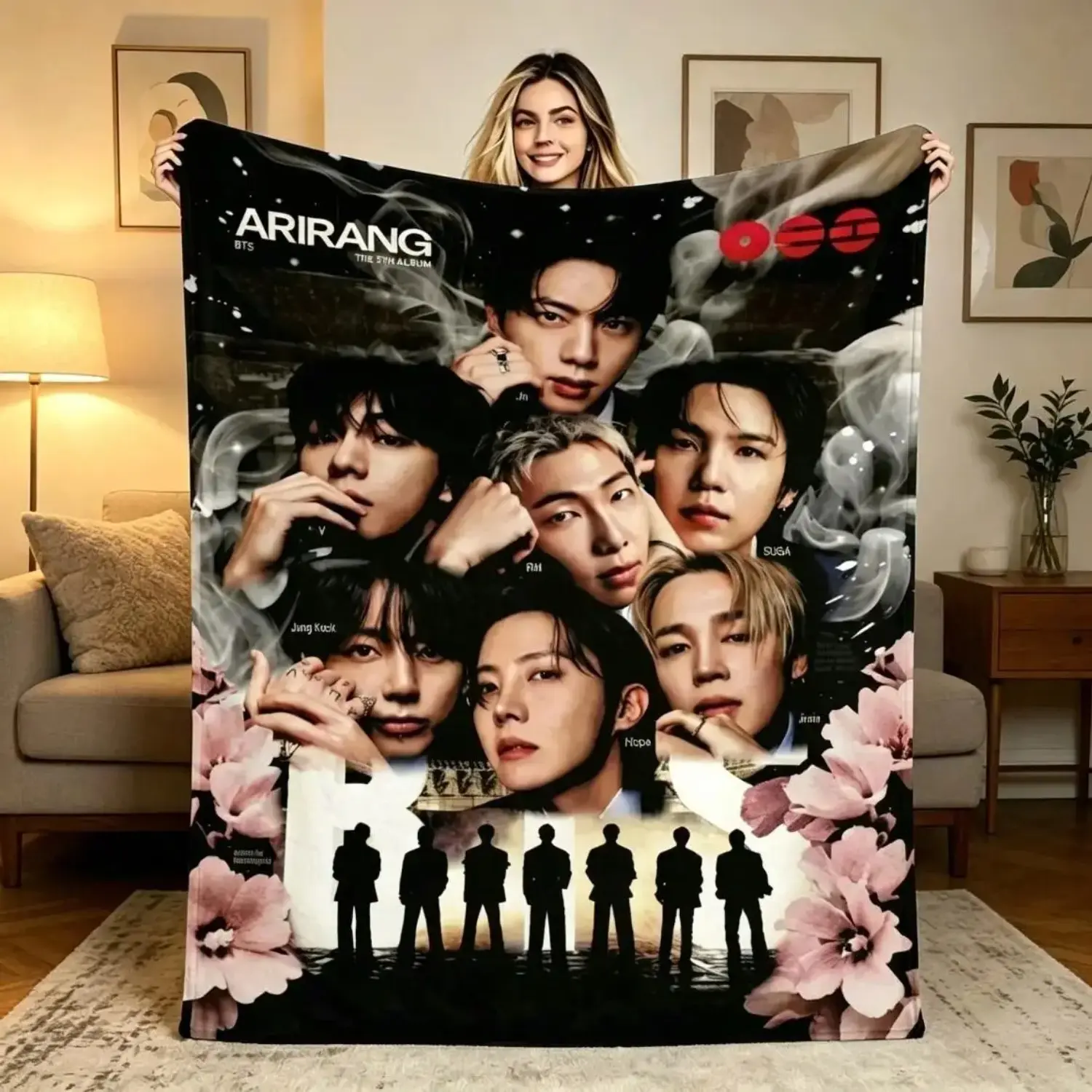 Arirang Blanket Soft Flannel Blanket, an ideal Gift for Children Suitable For Use on Sofas, Beds, or For Travel, Gentle on The Skin, an Excellent Gift Multi-Purpose Holiday Blanket