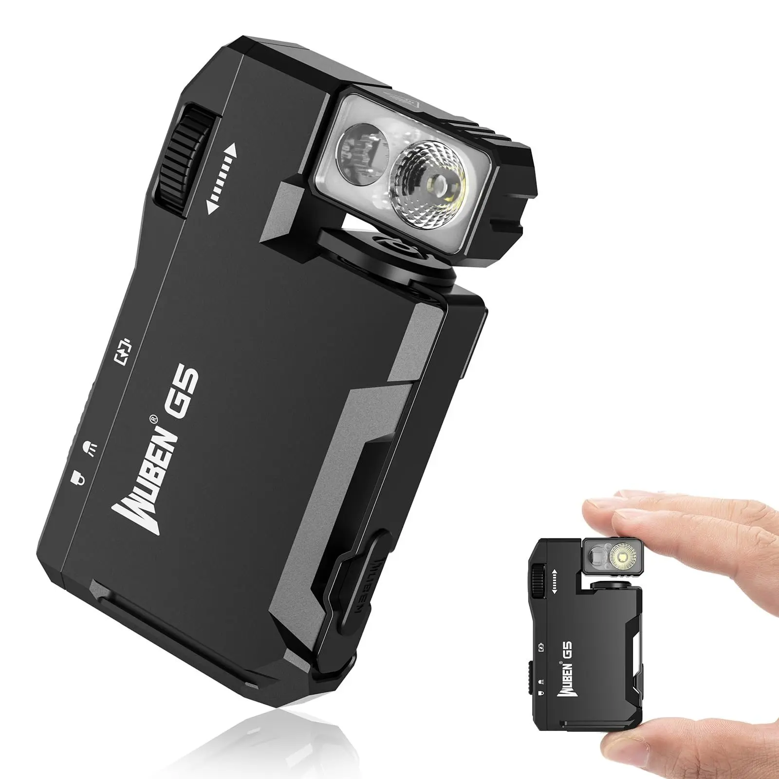 WUBEN G5 Mini Flashlight  400 Lumens, RGB Light, Rotatable Design & Magnetic Clip for Everyday Carry