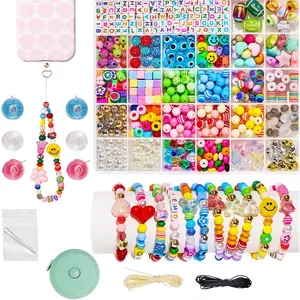 Bead Bracelet Making Kit-657PCS Beads for Friendship Bracelet Making Kit Multicolor Bead Letter Alphabet Stars Heart Pony Beads for DIY Necklace Phone Charm  Accessories