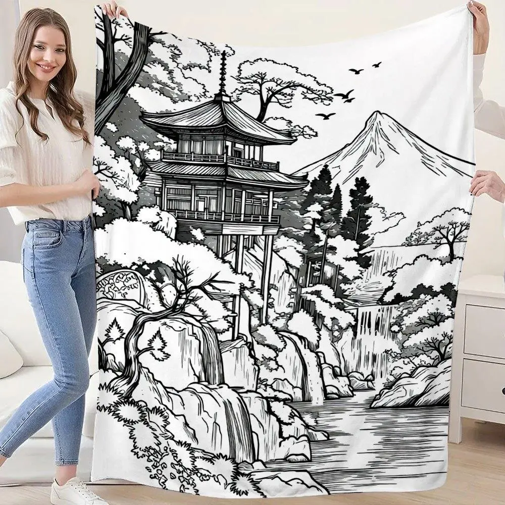1pc Soft Flannel Blanket Suitable for Office Naps & Anime-Themed Print Throw, Machine Washable Suitable for Use, Cozy Bedspread for Dorm, Digitally Printed Warmth for Air-Conditioned Rooms