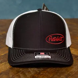 Richardson 112 Peterbilt Trucker Cap | Black & White Snapback Hat with Embroidered Logo | Lightweight, Breathable & Comfortable Mesh Back Hat | Stylish Gift for Men & Women