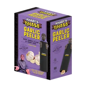 Khaby Lame Garlic Peeler Silicone Tube Roller Easy to Use Black Food Grade Flexible Durable Non Slip Compact Lightweight Multi Purpose Kitchen Gadget