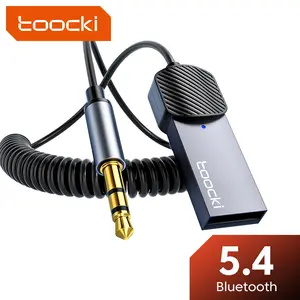 Toocki Wireless Audio Receiver Adapter, Bluetooth-compatible 5.4 Aux USB to 3.5mm, Hands-Free Mic, Car Audio Jack, Mono Output, 3.5w Power Consumption