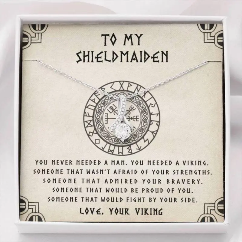 Wife Necklace, To My Shieldmaiden Necklace Gift – You Needed A Viking