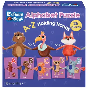 Alphabet Animal Holding Hands Large Jigsaw Floor Puzzle (26 pcs, 5 feet Long)