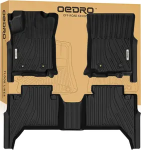 YITAMOTOR Floor Mats Fit for Toyota Tacoma 2016-2023 (Only for Double Cab & Automatic), All Weather TPE Tacoma Floor Liner Front and Rear 2 Row Mats