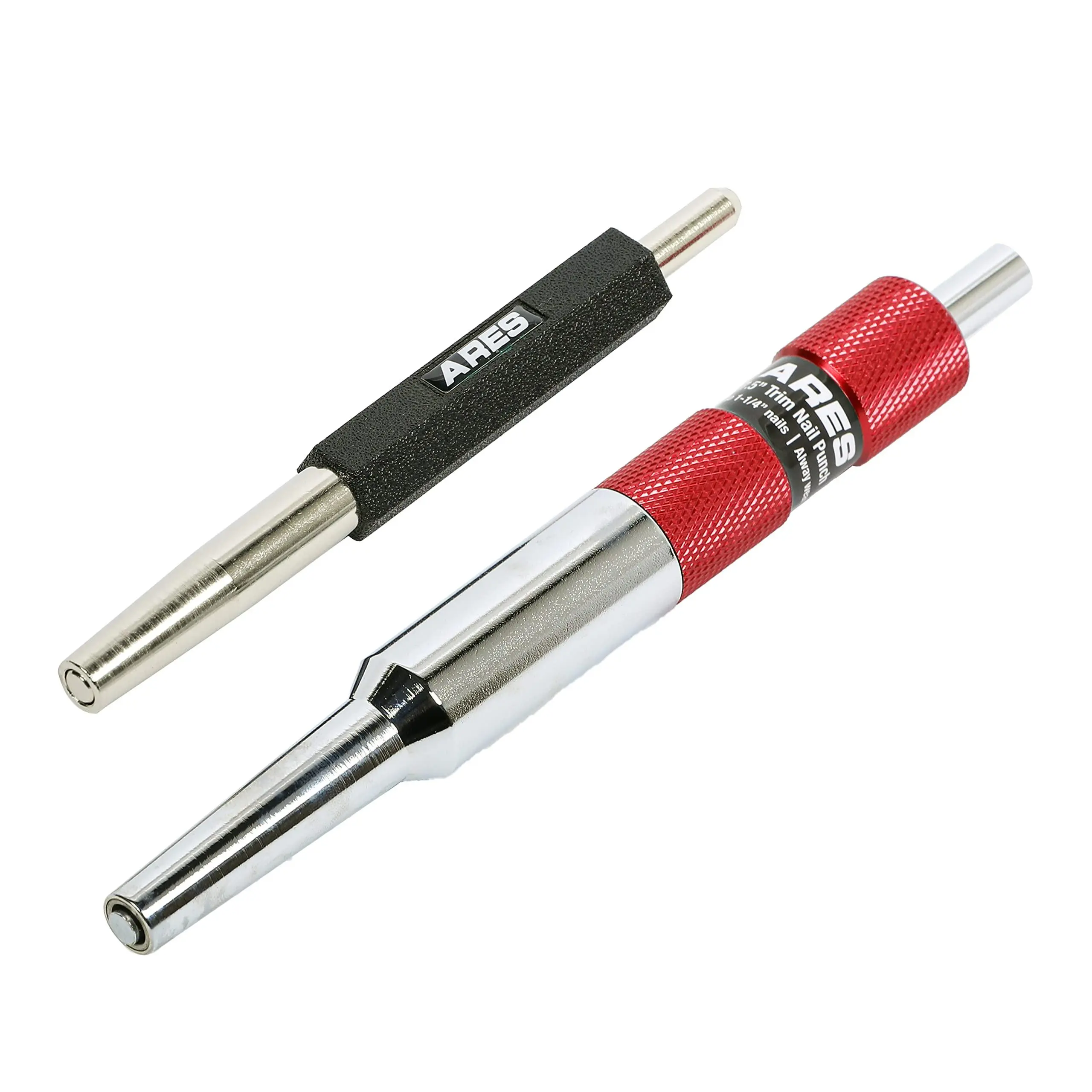 ARES 10021 9-Piece Roll Pin Punch Set - Durable Heat-Treated Drop-Forged Steel with Pouch, 2pc Trim Nail Punch Set, 2-Piece Nail Supplies with J-Channels for DIY Users, Automotive Repair