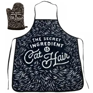 The Secret Ingredient Is Cat Hair Funny Pet Kitten Animal Lover Graphic Kitchen Accessories Funny Graphic Kitchenware Bakeware Funny Cat  Novelty Cookware Black
